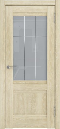 Межкомнатная дверь с эко шпоном Luxor ЛУ-52 Дуб филадельфия крем ст.белое остекленная — фото 1